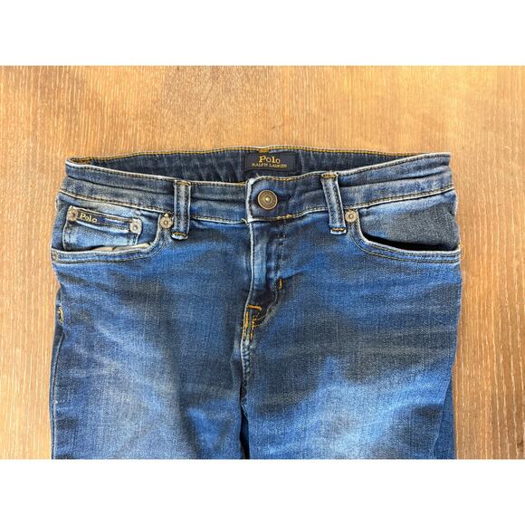 POLO RALPH LAUREN Denim Jeans Youth Girls size 14 Embroidered Floral Cropped - Picture 4 of 8